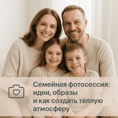 Семейная фотосессия: идеи, образы и как создать тёплую атмосферу